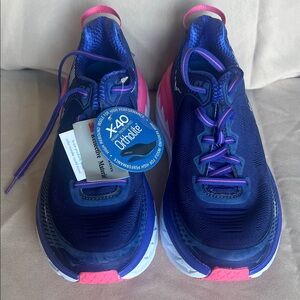 Hoka Navy and Pink Running Shoes